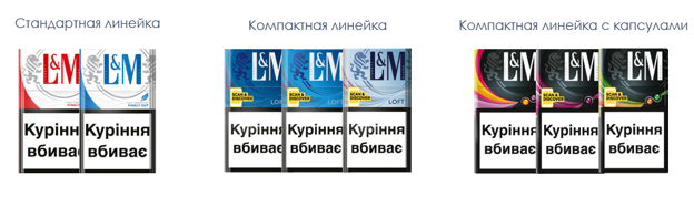 L&M(ЛМ) линейка продуктов CigPoshta